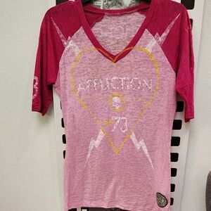 Affliction Red and Pink Heart Graphic Tee